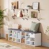 DINZI LVJ Shoe Storage Bench with Cushion, Cubby Shoe Rack