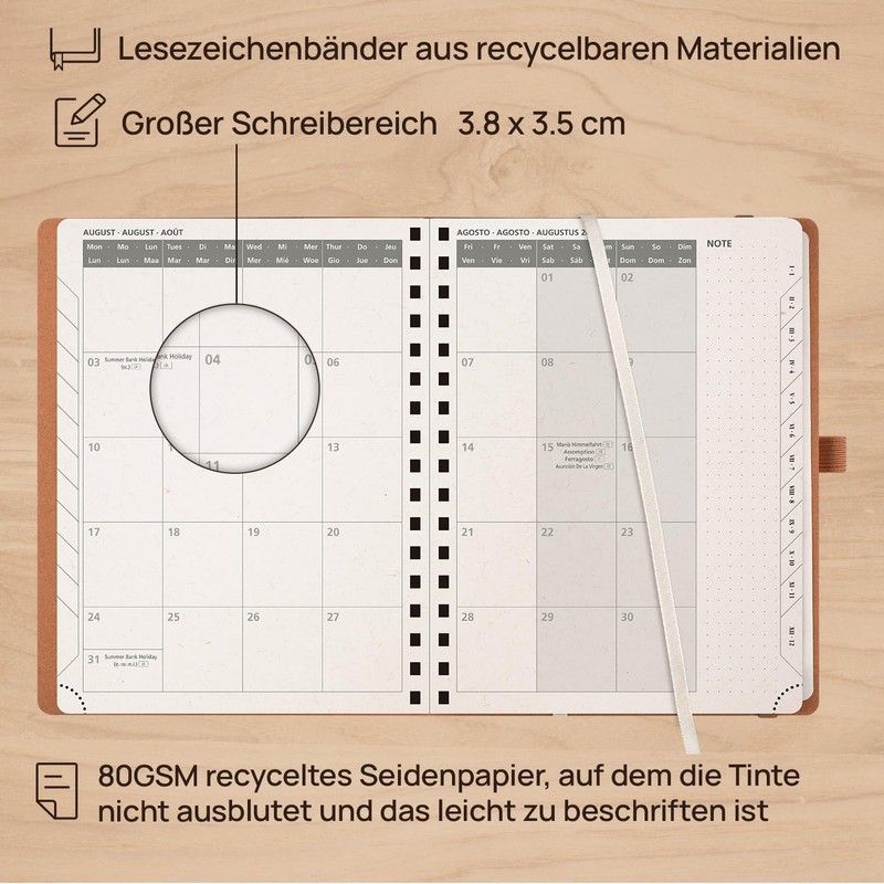 POPRUN Calendar 2026 Weekly Planner Ring Binder, Approx. A5 (22