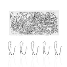 50 Pcs Heavy Duty Drapery Pin Hooks - Metal Curtain Pin Hooks for Pencil Pleat Curtains, Pinch Pleat Curtain Hooks, Curtain Hooks for Window/Door/Shower/Pencil Pleat Curtains