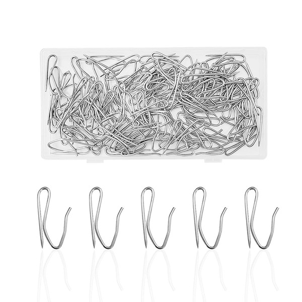 50 Pcs Heavy Duty Drapery Pin Hooks - Metal Curtain