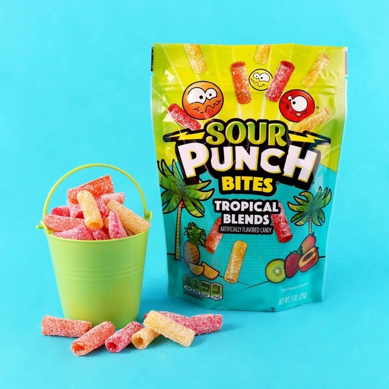 Sour Punch Bites, Tropical Fruit Flavors, Soft & Chewy Sweet,