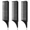 3Pcs Highlighting Combs Set Different Sizes Weaving Hair Combs Professional