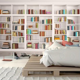 FENDROM - Tapiz de estantería blanca para decoración de recámara, sala de estudio, decoración de recámara y recámara