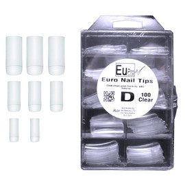 100 CLEAR D TIP FALSE NAIL BOX TIPS NAILS ACRYLIC SALON ABS NAILS EU PRO BOX NO GLUE