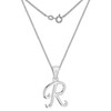 Tuscany Silver Rhodium Plated 0.004 ct Diamond Initial R Pendant