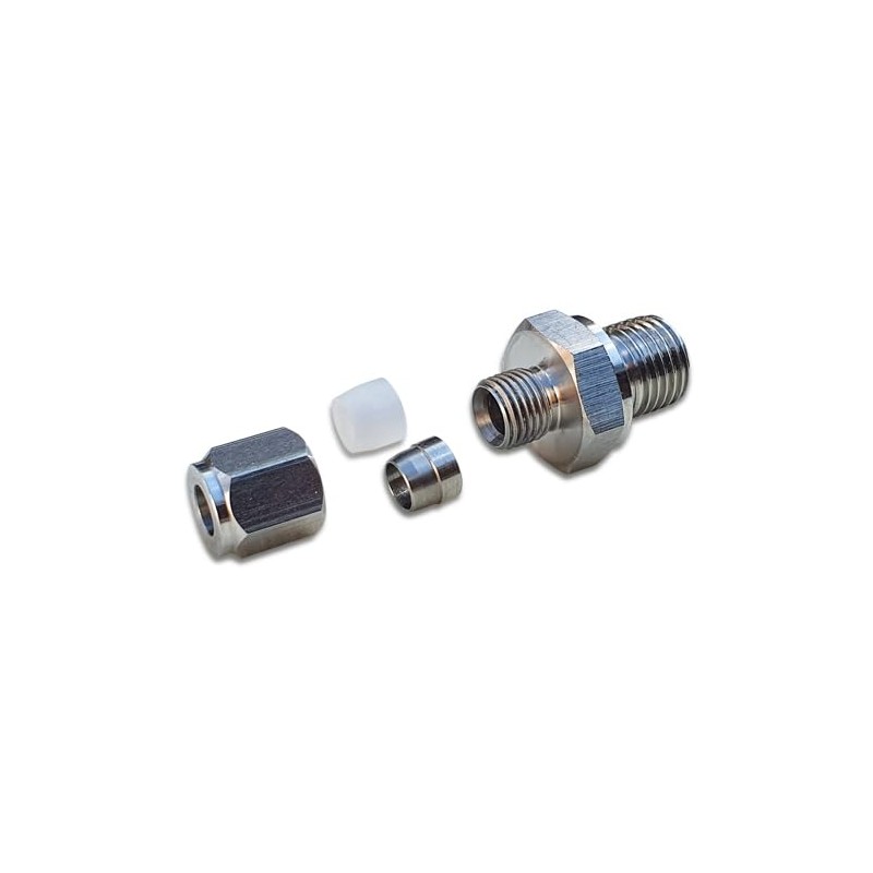iOVEO 442KE00830 Compression Fitting M8 with Stainless Steel Clamping Ring