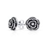 Retro Vintage Style Floral Garden Party Flower Black Rose Stud