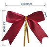 Micomon 50pcs 3-1/2" Burgundy Twist Ties Satin Wine Color Bows