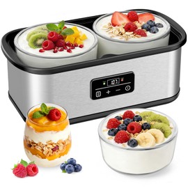 Probiotic Yogurt Maker with 48H Time and 68-127℉ Temp Control, Yogurt Maker Machine with Auto-off, Make Homemade Delicious Yogurt For Family & Friend