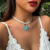 VRNGI Beach Jewelry for Women Seashell Necklace Gold Starfish Necklace