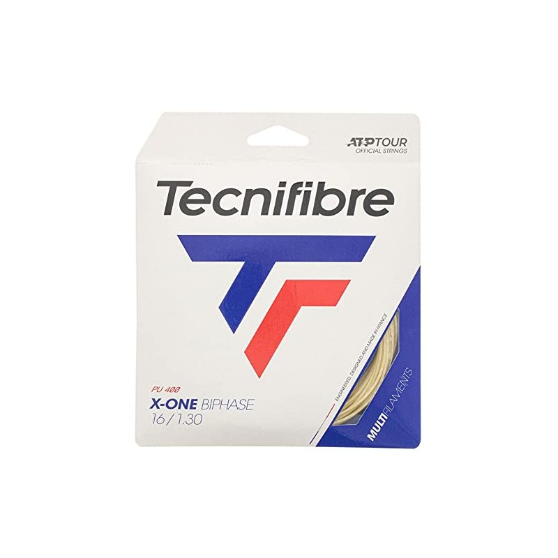 Tecnifibre X-One Biphase 1.18 Tennis String Set, Colors- Natural