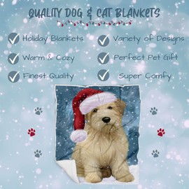 Wheaten Terrier Dog Blanket - Let it Snow - Super Soft & Warm Pet Theme for Sofa or Bed, Warm Fleece, Sherpa or Woven Material, for Dog Lovers BLNKT163421 (50x60 Sherpa)
