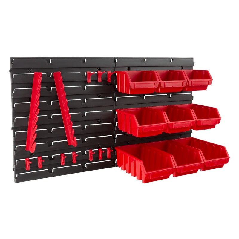 Wall hanging louvre panel for storage bins DIY