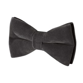 HOULIFE Men's Bow Tie Set - Adjustable Velvet Bow Tie, Pre-Tied Bow Tie, Plain Pocket Square, Cufflinks Set for Groom Wedding Formal with Gift Box (Double Layer Bow Tie), darkgray