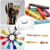 BTSKY 2 Pack Clear Plastic Painting Brush Container with Black