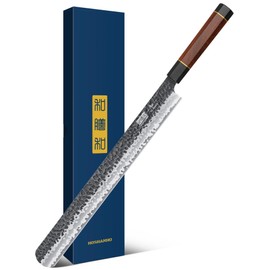 HOSHANHO 12 Inch Brisket Slicing Knife, Japanese Carving Knife for Meat Cutting and BBQ, Hand Forged Razor Sharp Slicing Knives with Ergonomic Octagonal Handle