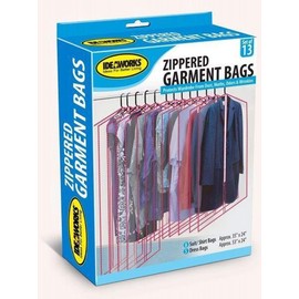 Ideaworks Zippered Garment Bags, PE, Multi-Colour, 10.31 x 7.95 x 2.6 cm