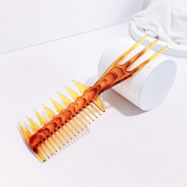 Men's Retro Barbershop Comb - Oil Head, Pointed Tail, Large Tooth for Styling One Size/1177 Oil Head Comb-Amber 20ea