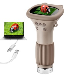 Digital Microscope for Kids, 1000X Handheld Microscope for Kids, Photo and Video Mini Microscope with 2in HD Screen, Little Scientist Portable Microscope for Kids Over 3 Years Old