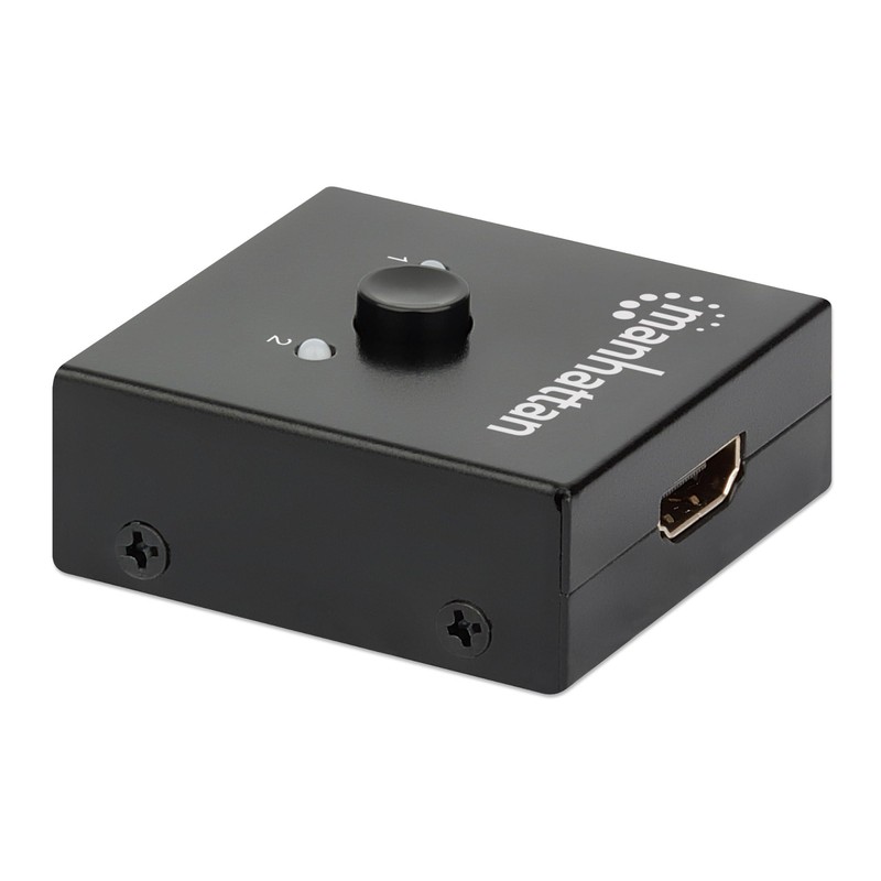 Manhattan Products 4K BI-Directional 2-Port HDMI Splitter/Switch, 4K@30Hz, Manual Selection,