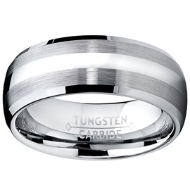 8MM Dome Men's Tungsten Carbide Ring Wedding Band size 7
