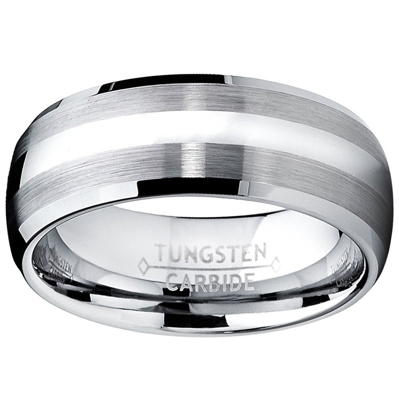 8MM Dome Men's Tungsten Carbide Ring Wedding Band size 7