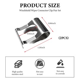 KVAEY 2 PCS Windscreen Wiper Linkage Clip, Auto Windscreen Wiper Motor Linkage Repair Clip Kit, Silver Windshield Wiper Arms Repair Clamp for Cars Trucks SUVs, Car Accessories