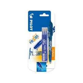 Pilot Frixion Erasable Rollerball Set (Single Pen) with 3 refills, Blue, 0.7 mm