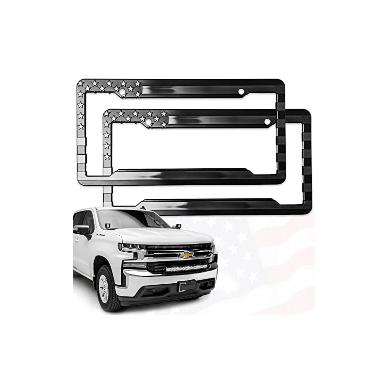 DillenCo Patriotic American Flag License Plate Frame Bracket. 3D Embossed