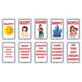 Creanoso Commonly Used Words and Their Synonyms Learning Cards for Boys Girls (2-Deck) – Learning Day Care Classroom Nursery Home Teaching Supplementary Educational Card Pack