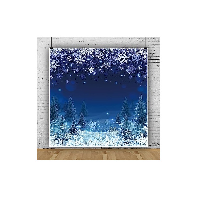 Snowflake Backdrop 6 x 6 ft Winter Forest Christmas Snow