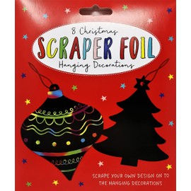 Christmas Scratch Art Craft Kit - Make 8 Tags or Hanging Decorations (1)