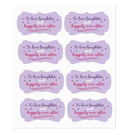 to Love Laughter and Happily Ever After Stickers,Wedding Favor Stickers,2x1.25 inch,120Pcs Bridal Shower Party Labels