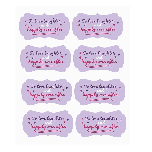 to Love Laughter and Happily Ever After Stickers,Wedding Favor Stickers,2x1.25