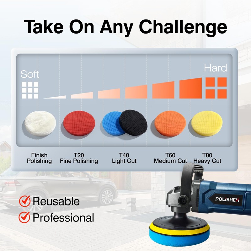 OFISPEED 9Pcs Buffing Polishing Pads Kit, 6 Inch Buffing Pads,