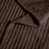 Vessia Flannel Fleece King Size Blanket(108x90inch), 300GSM Cozy Brown Stripe