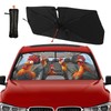 DOPINDU Funny Rooster Car Windshield Sun Shade Umbrella Bendable Handle