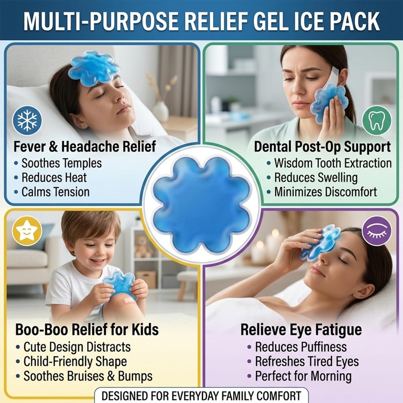 Reusable Cooling Gel Ice Packs for Hard Hats & Sun