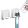 2 PCS Self-Adhesive Toothbrush Holders Wall Mounted, Water Proof Toothbrush