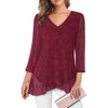 SHEKINI Womens Dressy Tunic Tops V Neck 3/4 Sleeve Blouse