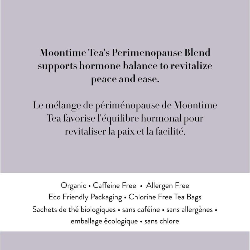 Moontime Tea Perimenopause Blend, Organic Women's Herbal Tea, Caffeine Free,