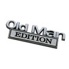 2Pcs Old Man Edition Emblems 3D Metal Badge Side Rear