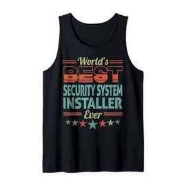 Retro Badge Worlds Best Security System Installer Tank Top