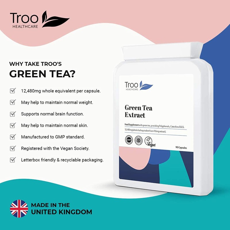 Green Tea Extract Supplement (12,480mg) - 90 Capsules - Providing