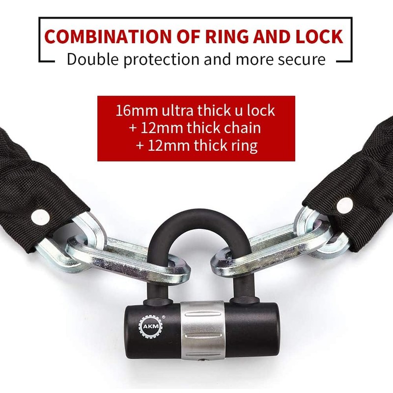 AKM Motorcycle Chain Lock 150cm/5ft Heavy Duty Bike Chain Lock