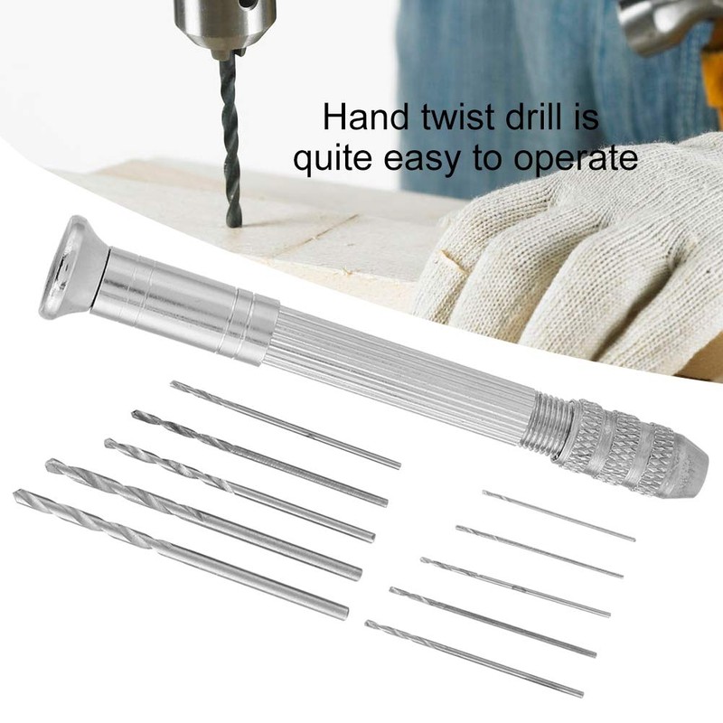 Mini Precision Hand Twist Drill 10 x Drill Bit Tool