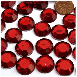 The Crafts Outlet 1,000pc Rhinestones Round 18mm - Flatback Devil Red Wine
