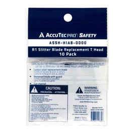 AccuTec Pro Safety Slitter Blade Replacement with Tape Splitter - 10-Pack - Made of High Carbon Steel for Quick and Easy Cuts - ASSH-H1AB