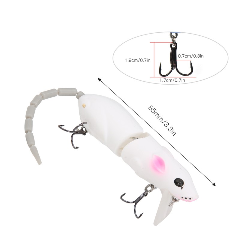 Artificial Simulation Mouse Shape Lure Bait Fishing Accessories with Treble