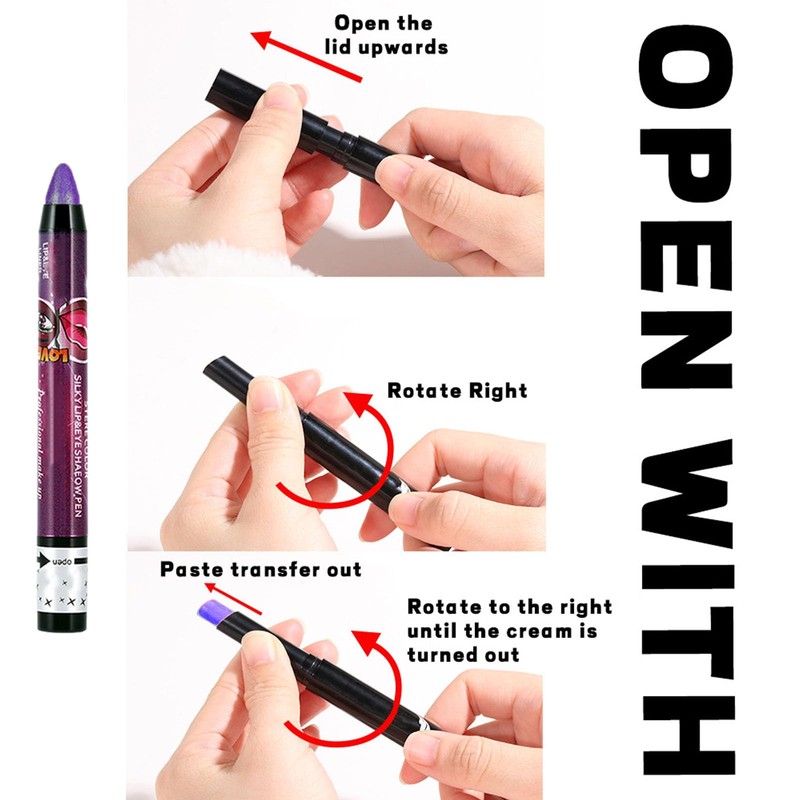 Deep Purple Shimmering Eyeshadow Stick, Dark Purple Cream Eye Shadow